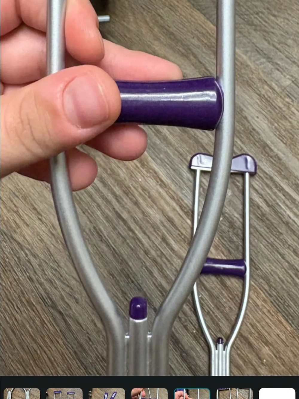 18in Doll Wheelchair Purple with purple crutches